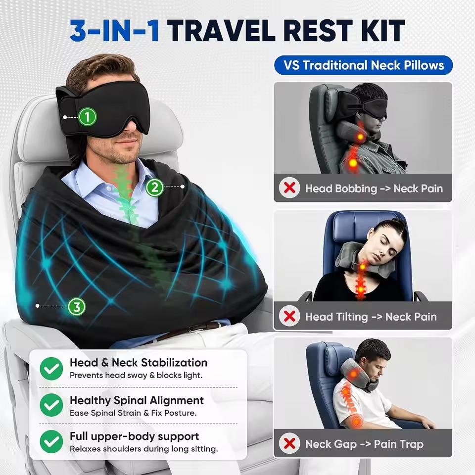 Travel Accessories Long Flight - 3'ü 1 Arada Araba Uyku Koltuğu