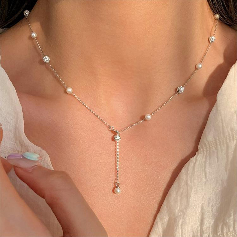 Travel Accessories As Gifts - Romantik tatlı taklit inci zirkon püskül